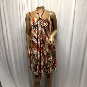 R and M Richards Dress Womens Size 14 Empire Waist Stretchy Sleeveless Sparkle
